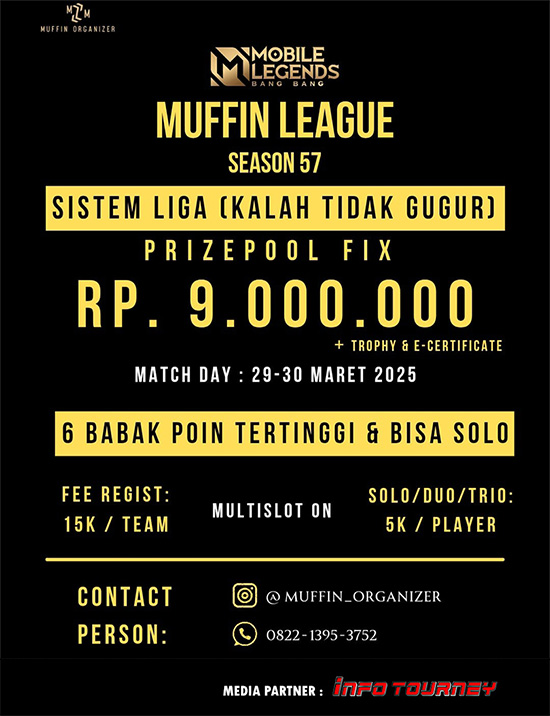 turnamen ml mlbb mole mobile legends maret 2025 muffin season 57 4 poster