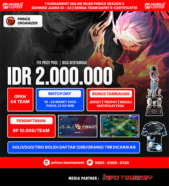 turnamen ml mlbb mole mobile legends maret 2025 prince tour season 3 poster