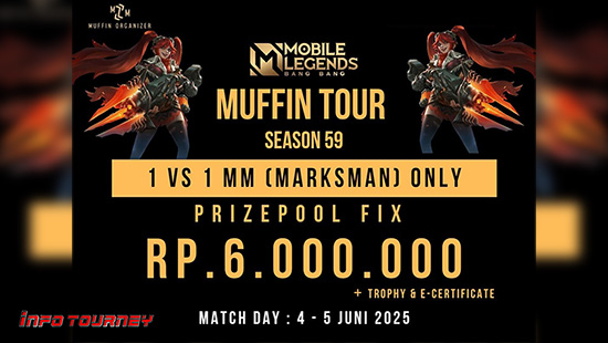 turnamen ml mlbb mole mobile legends juni 2025 muffin 1vs1 marksman 6 logo