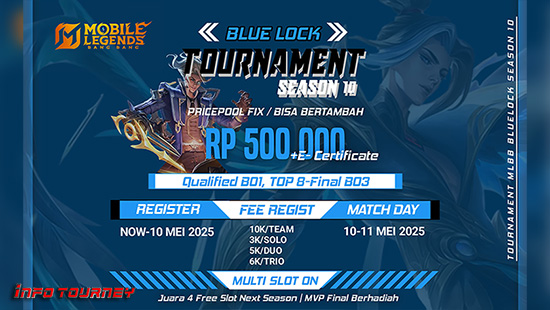 turnamen ml mlbb mole mobile legends mei 2025 blue lock season 10 logo