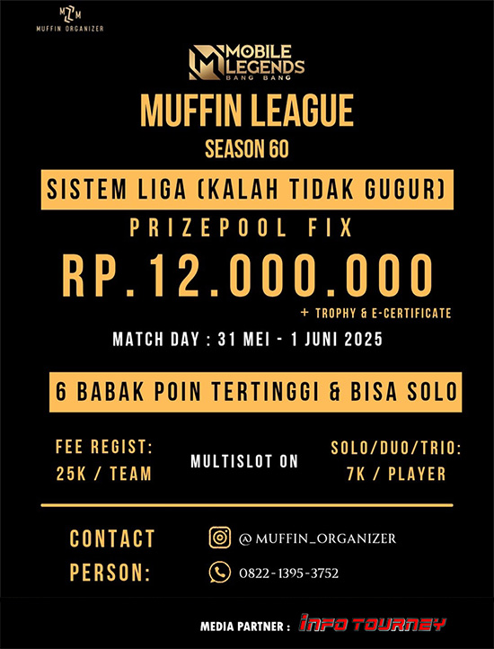 turnamen ml mlbb mole mobile legends mei 2025 muffin season 60 5 poster