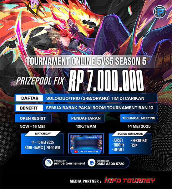 turnamen ml mlbb mole mobile legends mei 2025 prince tour season 5 poster