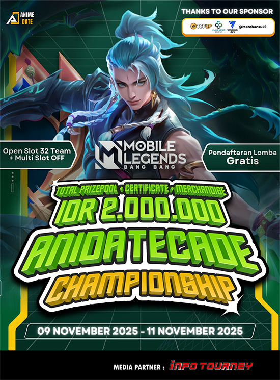 turnamen ml mlbb mole mobile legends november 2025 anidatecade championship poster
