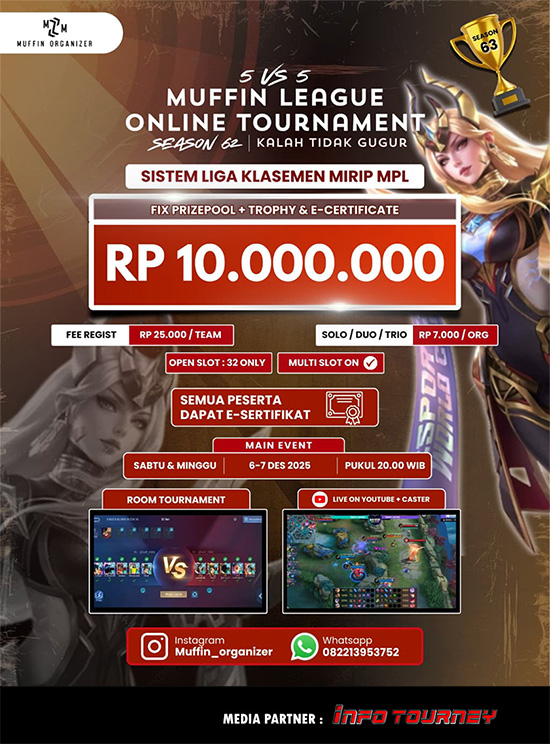 turnamen ml mlbb mole mobile legends november 2025 muffin season 63 1 poster