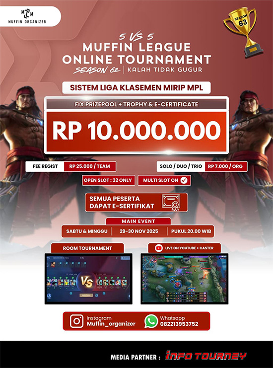 turnamen ml mlbb mole mobile legends november 2025 muffin season 63 poster