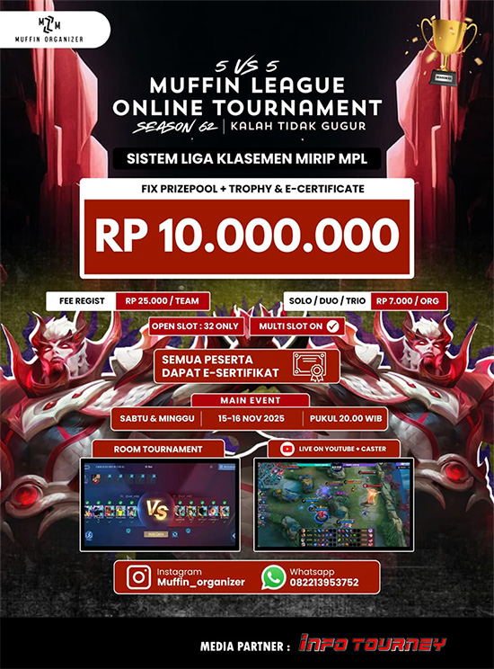 turnamen ml mlbb mole mobile legends oktober 2025 muffin season 62 11 poster