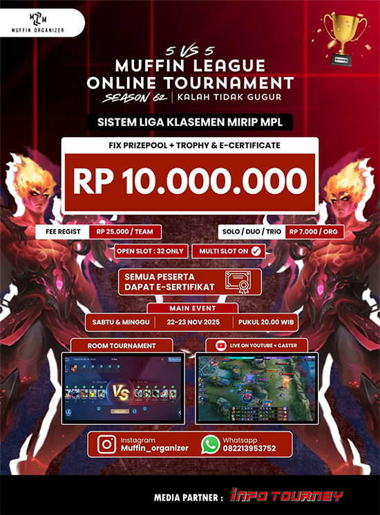 turnamen ml mlbb mole mobile legends oktober 2025 muffin season 62 12 poster