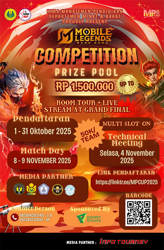 turnamen ml mlbb mole mobile legends november 2025 mp cup unj 2025 poster