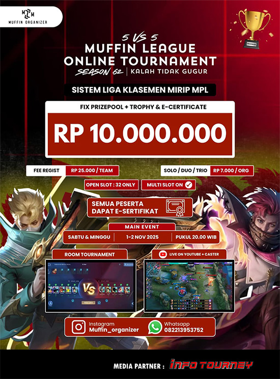 turnamen ml mlbb mole mobile legends november 2025 muffin season 62 9 poster
