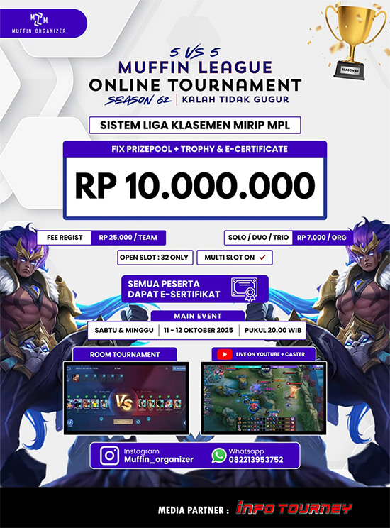 turnamen ml mlbb mole mobile legends oktober 2025 muffin season 62 6 poster