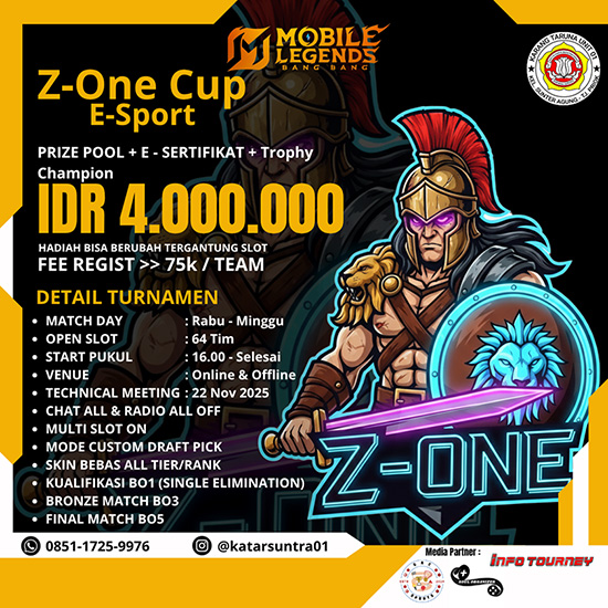 turnamen ml mlbb mole mobile legends november 2025 z one cup esport poster
