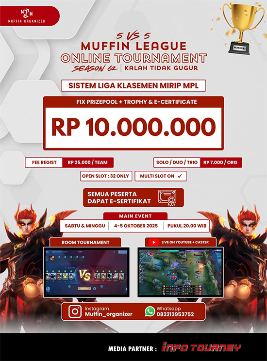 turnamen ml mlbb mole mobile legends oktober 2025 muffin season 62 5 poster