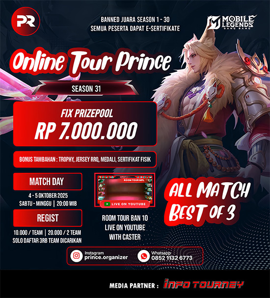 turnamen ml mlbb mole mobile legends oktober 2025 prince organizer season 31 poster 1