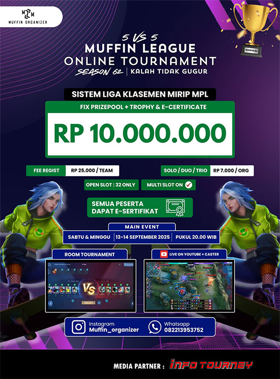 turnamen ml mlbb mole mobile legends september 2025 muffin season 62 2 poster