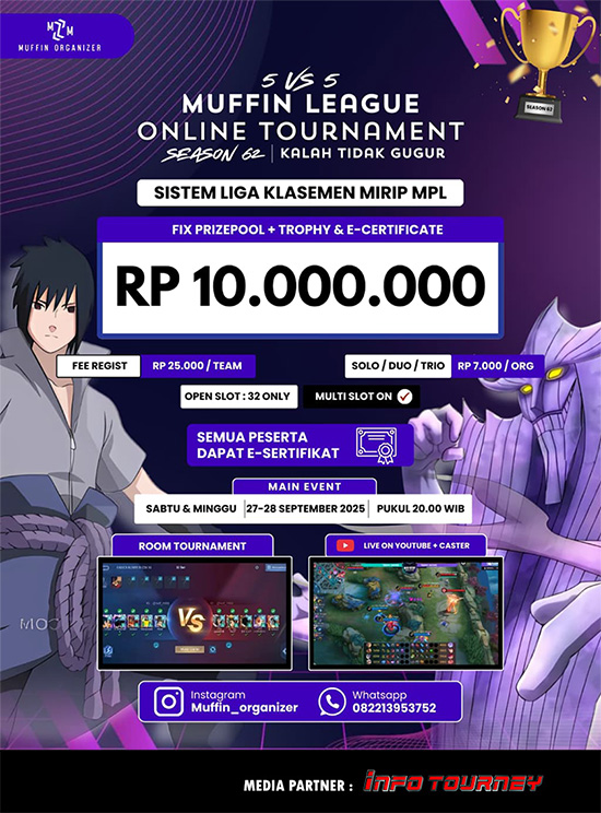 turnamen ml mlbb mole mobile legends september 2025 muffin season 62 4 poster