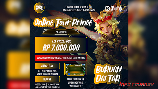 turnamen ml mlbb mole mobile legends september 2025 prince organizer season 31 logo 1