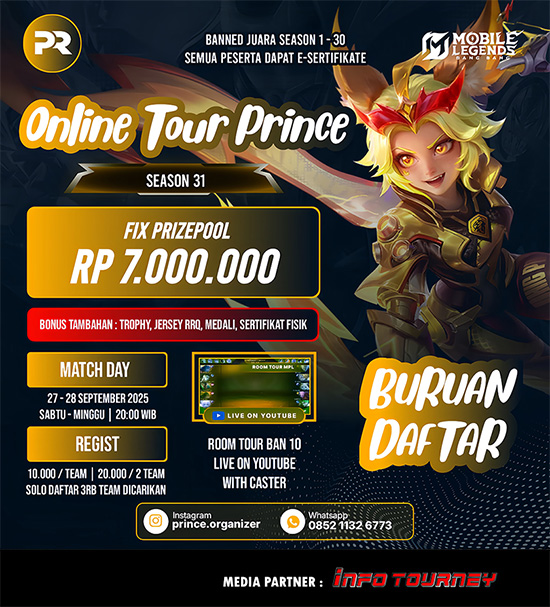 turnamen ml mlbb mole mobile legends september 2025 prince organizer season 31 poster 1