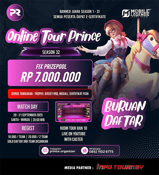 turnamen ml mlbb mole mobile legends september 2025 prince organizer season 31 poster