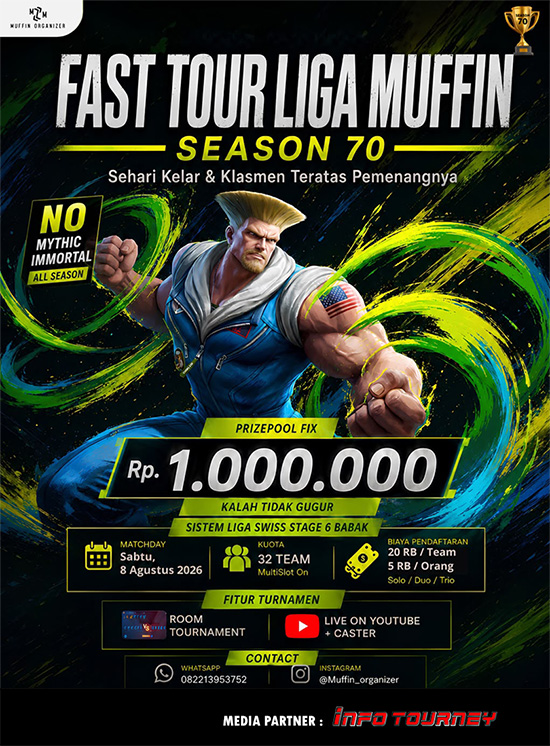 turnamen ml mlbb mole mobile legends agustus 2026 muffin season 70 poster
