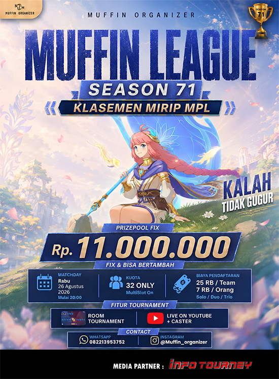 turnamen ml mlbb mole mobile legends agustus 2026 muffin season 71 4 poster