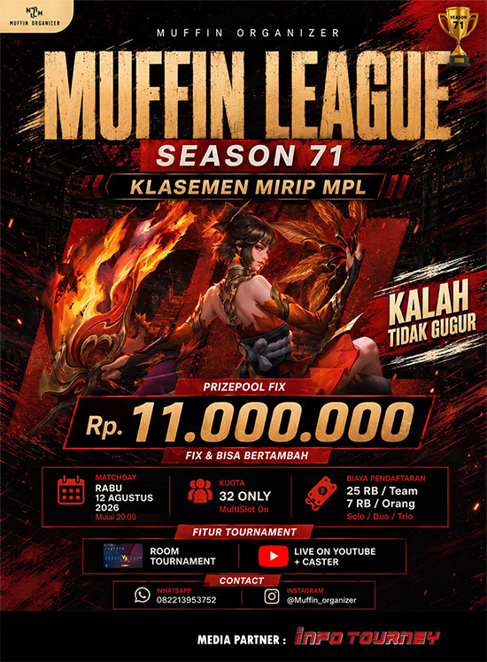 turnamen ml mlbb mole mobile legends agustus 2026 muffin season 71 poster