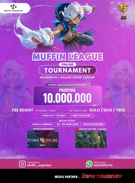 turnamen ml mlbb mole mobile legends april 2026 muffin season 64 10 poster