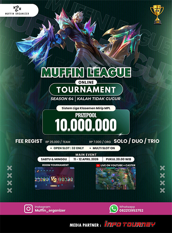 turnamen ml mlbb mole mobile legends april 2026 muffin season 64 8 poster