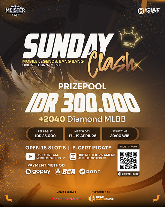 turnamen ml mlbb mole mobile legends april 2026 sunday clash 2026 poster