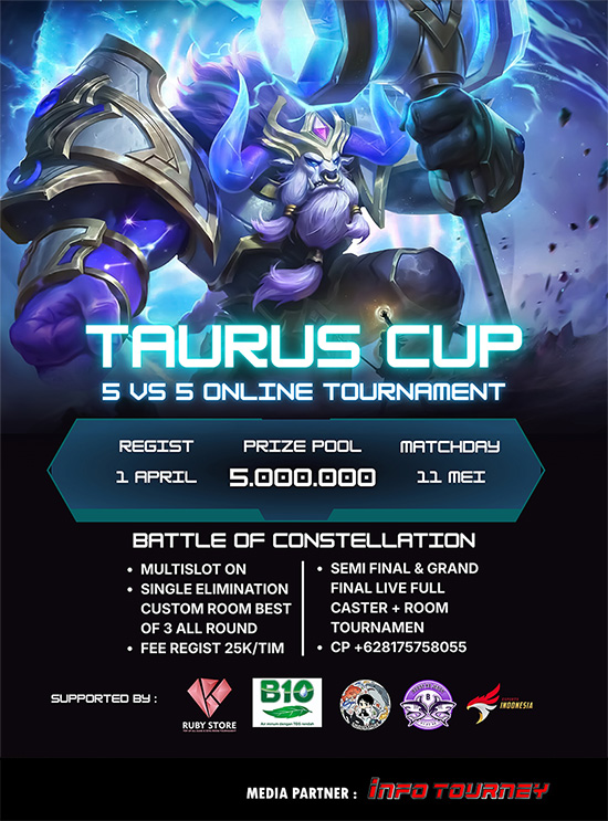 turnamen ml mlbb mole mobile legends april 2026 taurus cup poster