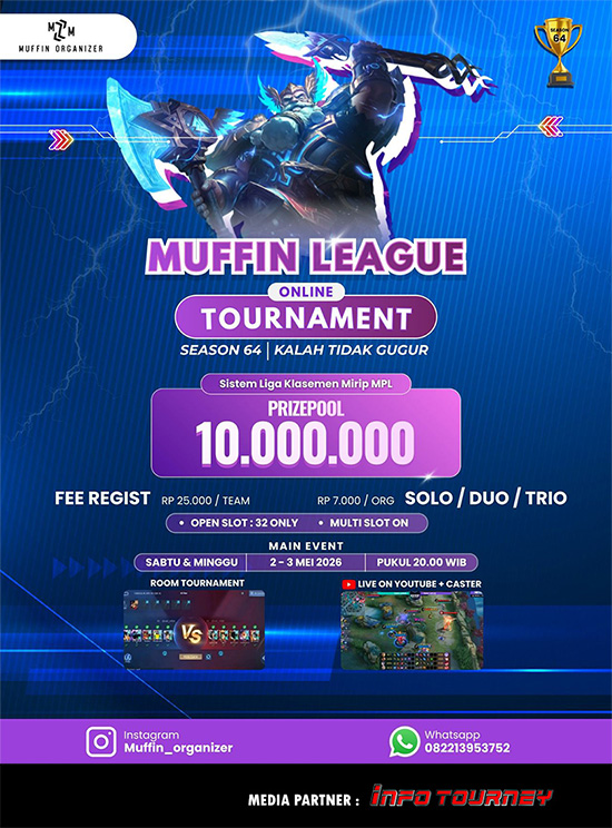 turnamen ml mlbb mole mobile legends mei 2026 muffin season 64 11 poster