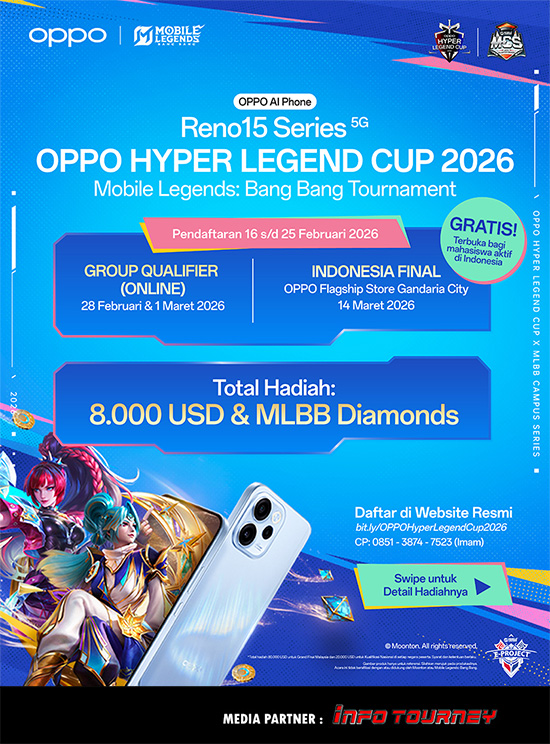 turnamen ml mlbb mole mobile legends februari 2026 mlbb x oppo hyper legend cup 2026 poster