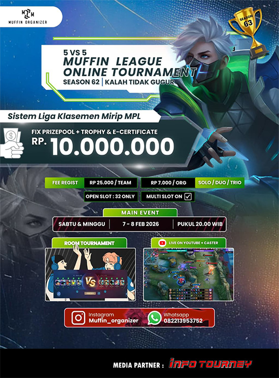 turnamen ml mlbb mole mobile legends februari 2026 muffin season 63 11 poster