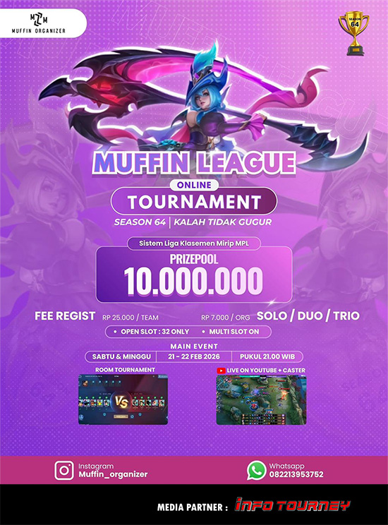 turnamen ml mlbb mole mobile legends februari 2026 muffin season 64 1 poster