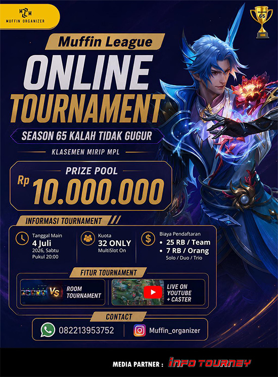 turnamen ml mlbb mole mobile legends juli 2026 muffin season 65 12 poster