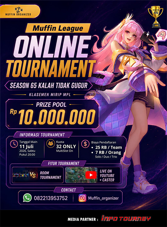 turnamen ml mlbb mole mobile legends juli 2026 muffin season 65 14 poster