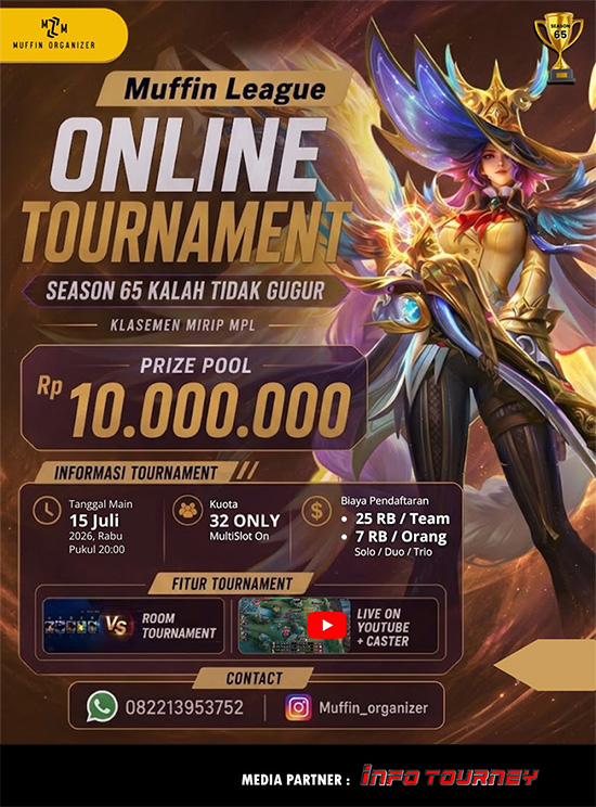 turnamen ml mlbb mole mobile legends juli 2026 muffin season 65 15 poster