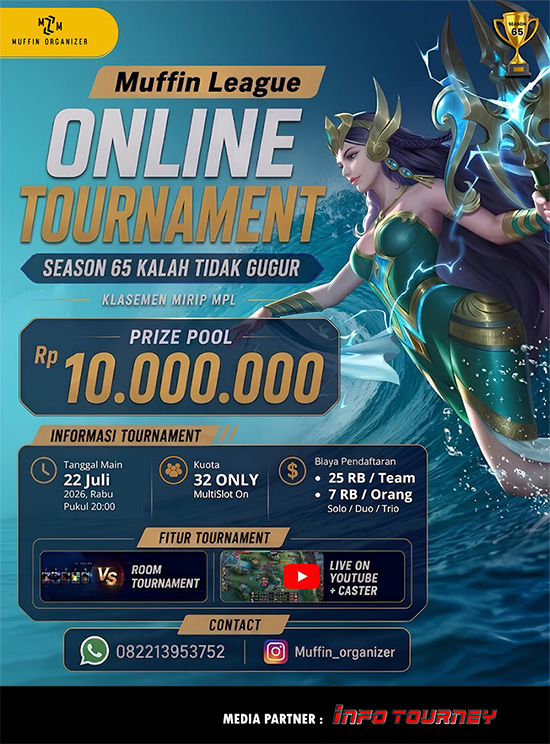 turnamen ml mlbb mole mobile legends juli 2026 muffin season 65 17 poster