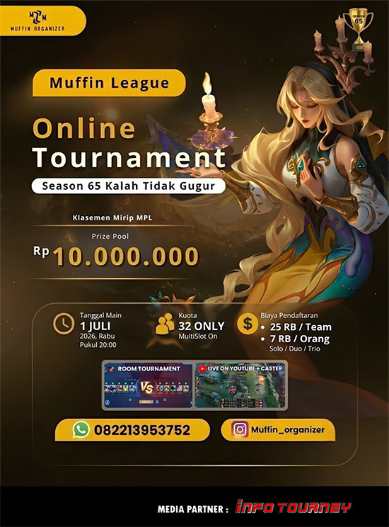 turnamen ml mlbb mole mobile legends juli 2026 muffin season 65 11 poster