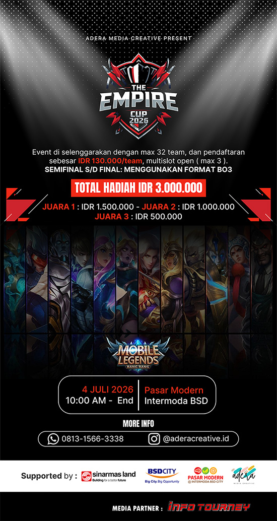 turnamen ml mlbb mole mobile legends juli 2026 the empire cup 2026 poster
