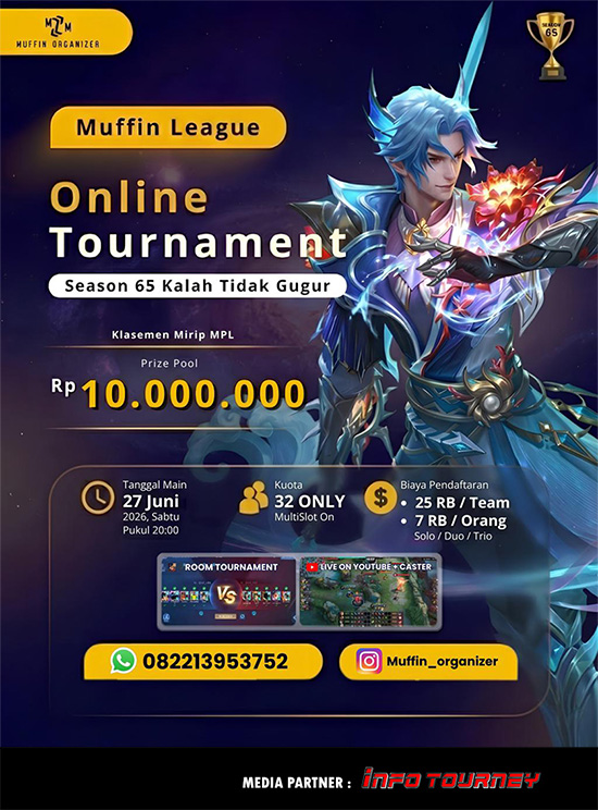turnamen ml mlbb mole mobile legends juni 2026 muffin season 65 10 poster