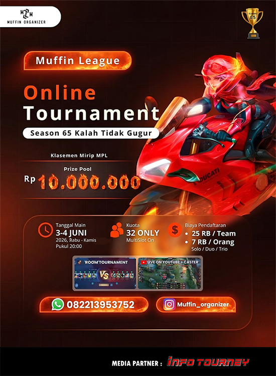 turnamen ml mlbb mole mobile legends juni 2026 muffin season 65 3 poster
