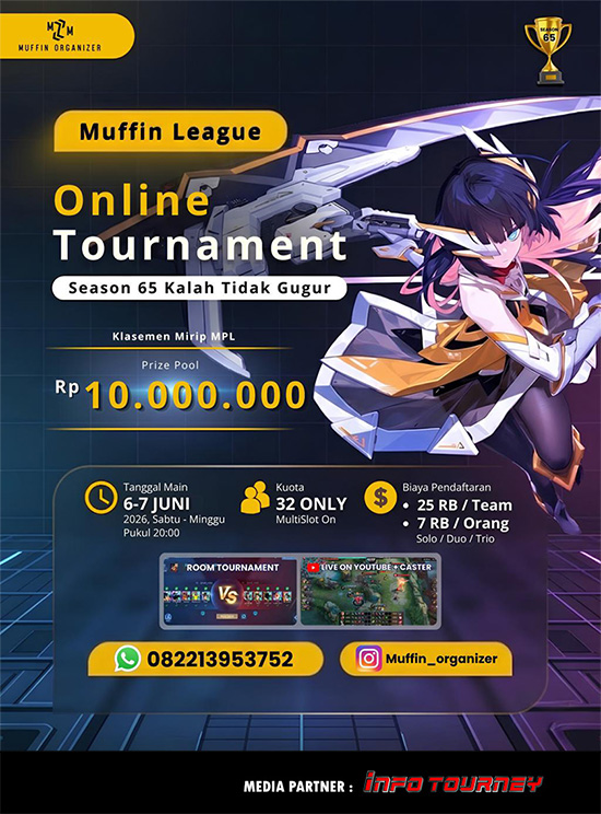 turnamen ml mlbb mole mobile legends juni 2026 muffin season 65 4 poster