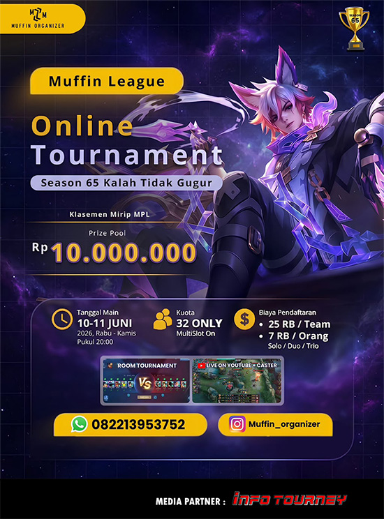 turnamen ml mlbb mole mobile legends juni 2026 muffin season 65 5 poster