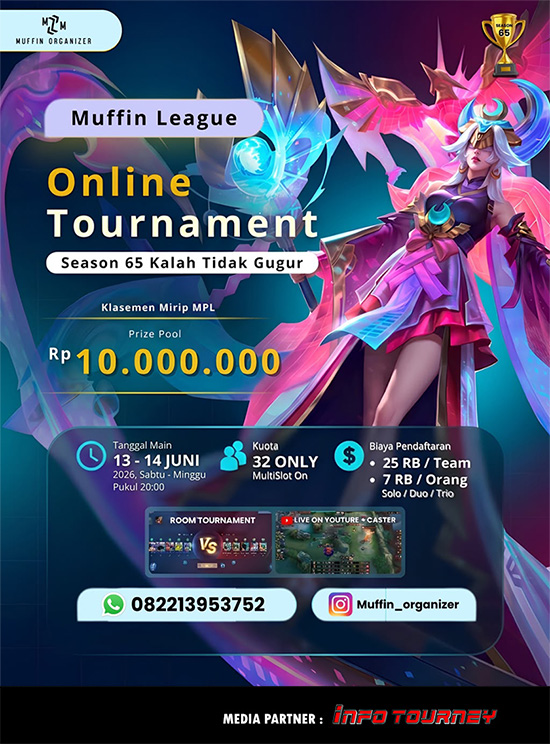 turnamen ml mlbb mole mobile legends juni 2026 muffin season 65 6 poster