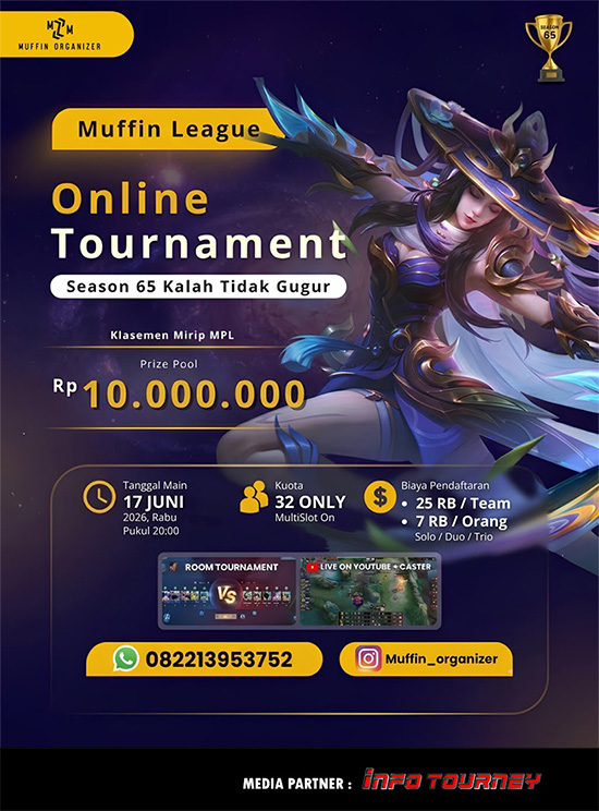 turnamen ml mlbb mole mobile legends juni 2026 muffin season 65 7 poster