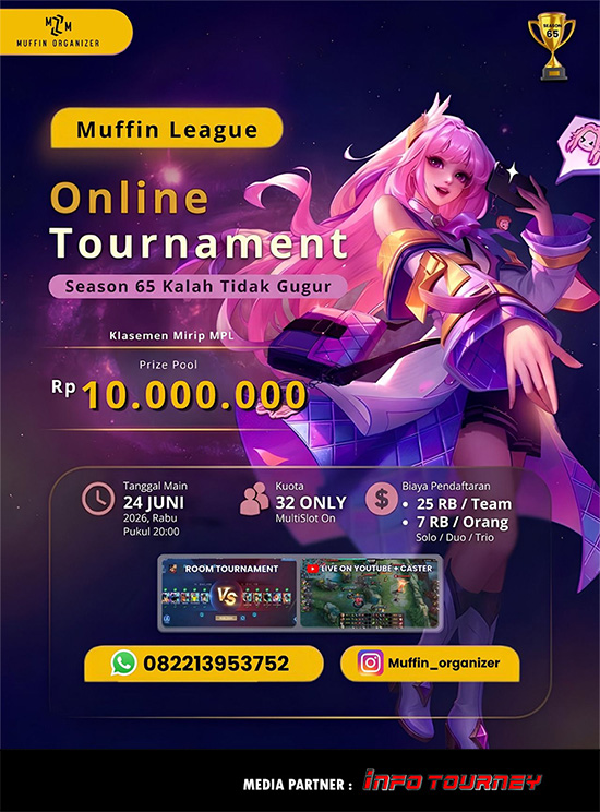 turnamen ml mlbb mole mobile legends juni 2026 muffin season 65 9 poster