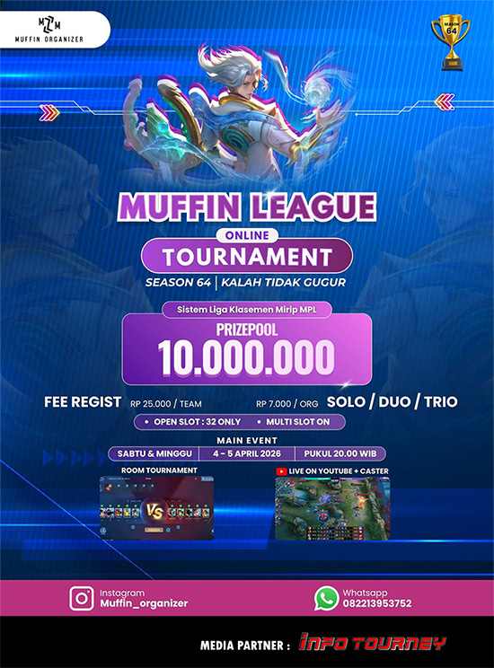 turnamen ml mlbb mole mobile legends april 2026 muffin season 64 7 poster