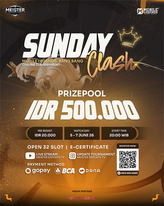 turnamen ml mlbb mole mobile legends juni 2026 sunday clash june 2026 poster
