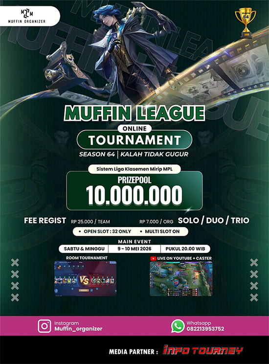 turnamen ml mlbb mole mobile legends mei 2026 muffin season 64 12 poster