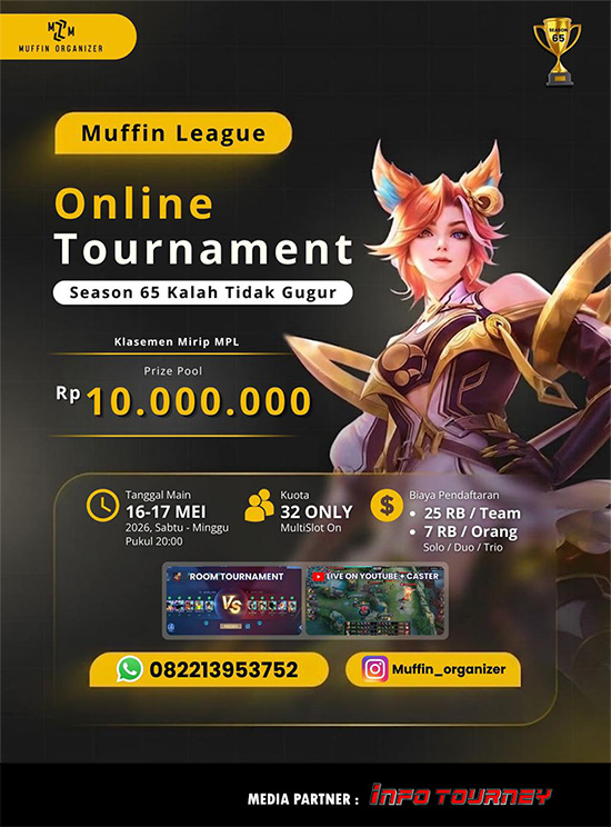 turnamen ml mlbb mole mobile legends mei 2026 muffin season 65 1 poster